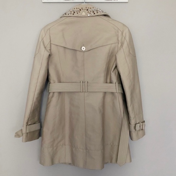 Sam Edelman Rhinestone Studded Tan Trench Coat - Picture 4 of 4